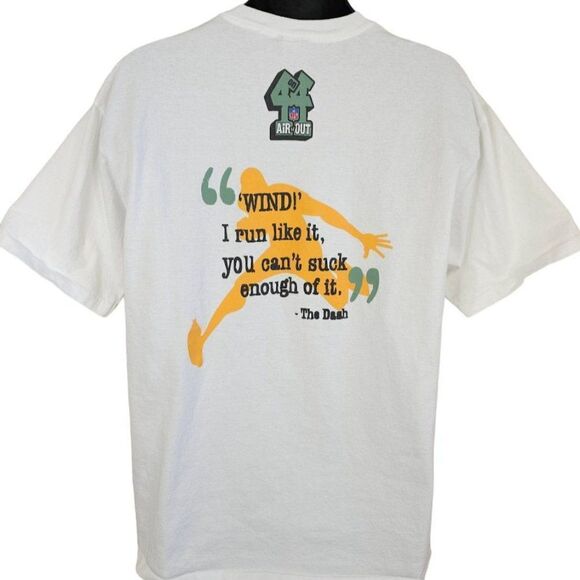 NFL Air It Out T Shirt Mens Size Large Vintage 90s 4 On 4 Flag Football Dash - Picture 4 of 8